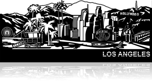 Skyline Los Angeles, applique murale en métal découpée au laser, disponible en 3 tailles chez I.D DECO Marseille en retrait boutique ou en livraison partout en France