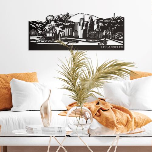 Skyline Los Angeles, applique murale en métal découpée au laser, disponible en 3 tailles chez I.D DECO Marseille en retrait boutique ou en livraison partout en France