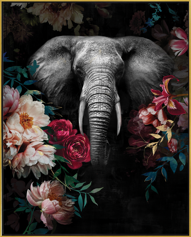 Toile encadrée Elephant Jungle, disponible en 2 tailles chez I.D DECO Marseille en retrait boutique ou en livraison partout en France