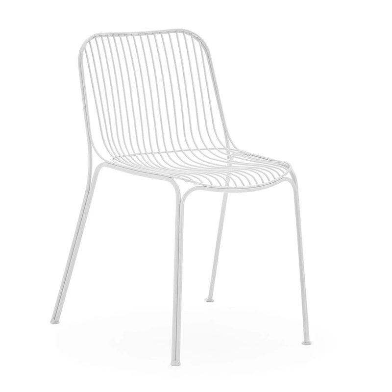 Chaise d'extérieur métal Hiray de Kartell, coloris blanc, disponible chez I.D DECO