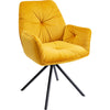 Chaise Sara jaune avec assise capitonnée toucher velours, disponible chez I.D DECO Marseille en retrait boutique ou en livraison partout en France