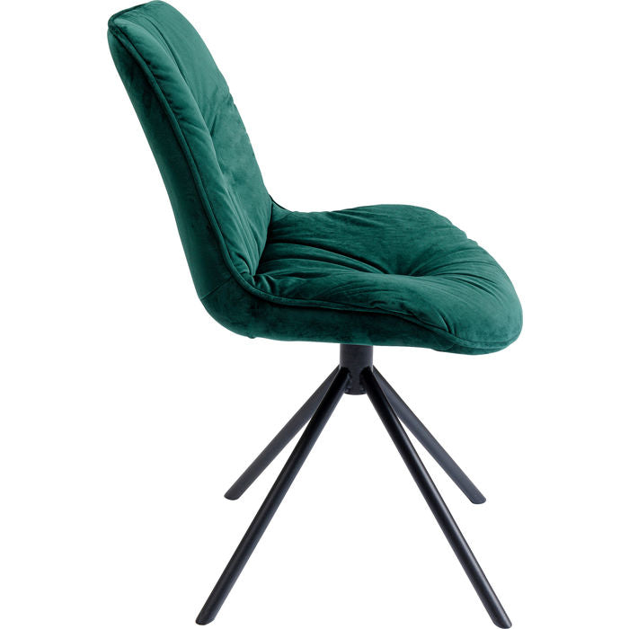 Chaise Sara verte, avec assise capitonnée toucher velours, disponible chez I.D DECO Marseille en retrait boutique ou en livraison partout en France