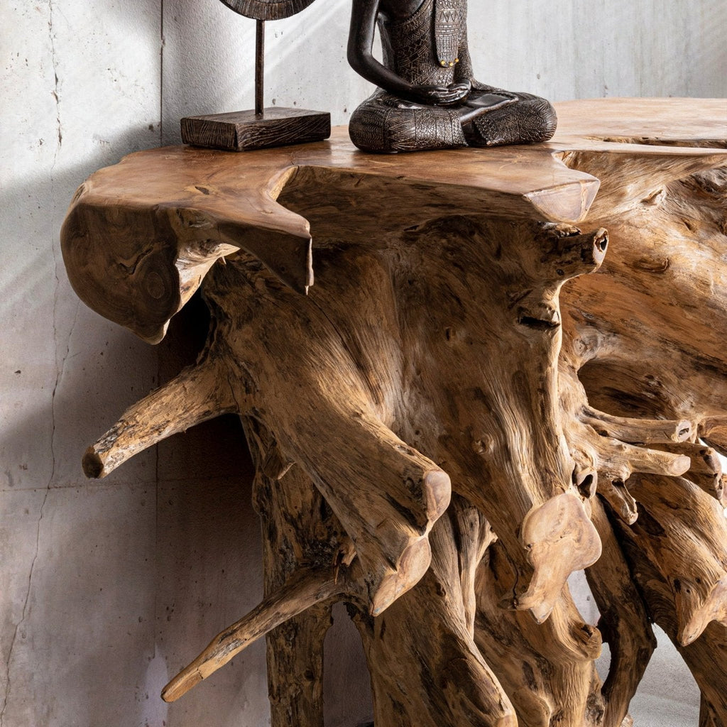 console racine teck naturel