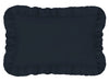 Coussin Novos rectangle 40x60 cm à volants, en gaze de coton coloris bleu marine, de la marque française Pôdevache, disponible chez I.D DECO Marseille