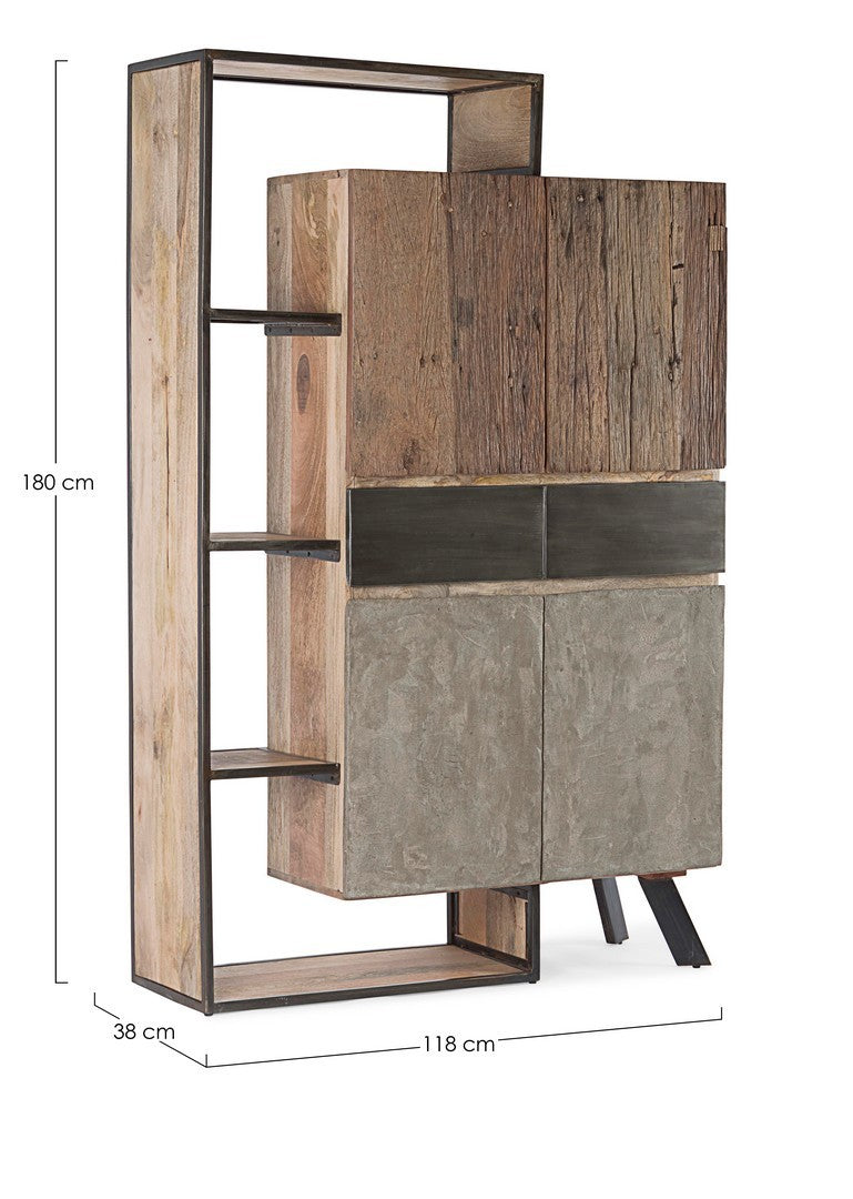 Meuble en bois et métal avec tiroirs et portes, disponible chez I.D DECO Marseille en retrait boutique et en livraison partout en France