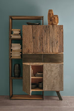 Meuble en bois et métal avec tiroirs et portes, disponible chez I.D DECO Marseille en retrait boutique et en livraison partout en france
