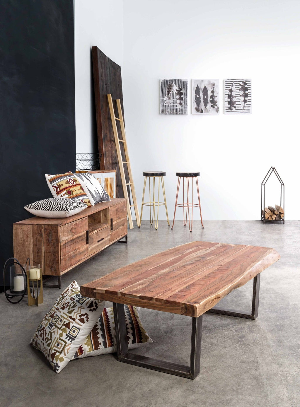meuble tv alba natural bois acacia design
