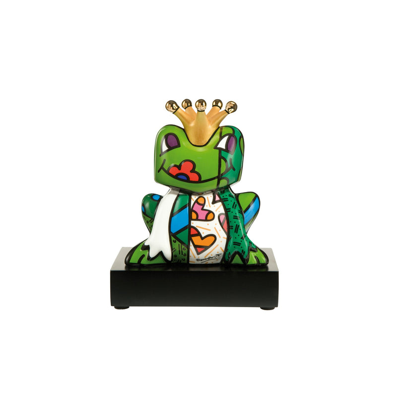 Figurine en porcelaine grenouille Prince de Romero Britto, fournie avec son certificat d'authenticité, disponible chez I.D DECO Marseille et en livraison partout en France