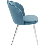 Set de 2 chaise Princess Bleu, dossier en forme de coquillage, tissu toucher velours, disponible chez I.D DECO Marseille en livraison partout en France
