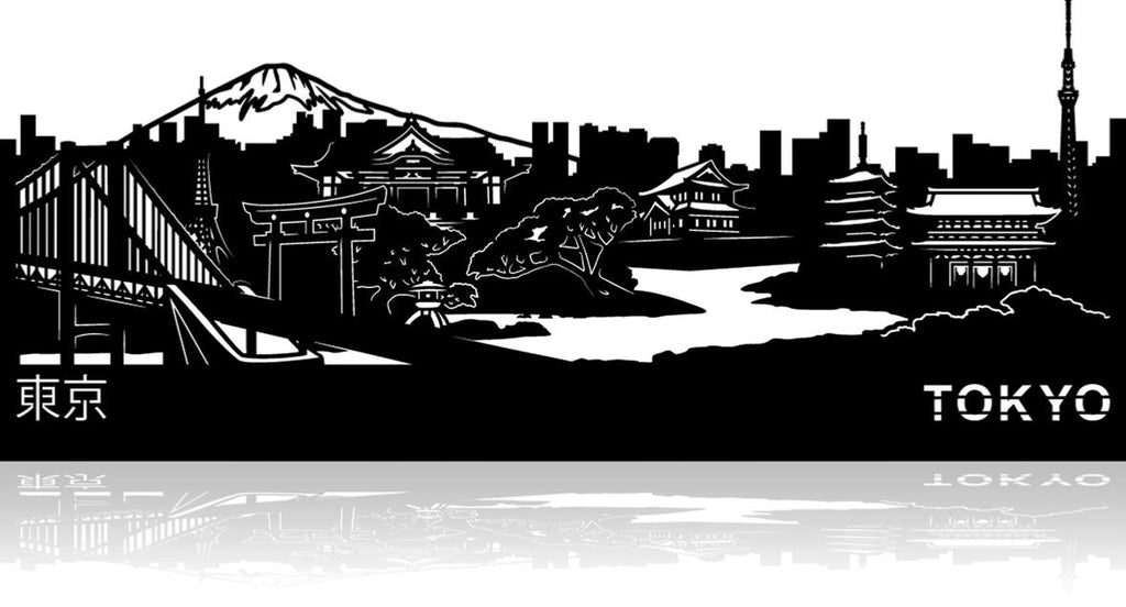 Skyline Tokyo, applique murale en métal découpée au laser, disponible en 3 tailles chez I.D DECO Marseille en retrait boutique ou en livraison partout en France