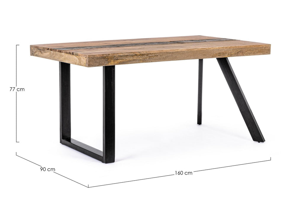 Table de repas en bois et pied métal, 2 dimensions disponibles chez I.D DECO Marseille en retrait boutique et en livraison partout en France