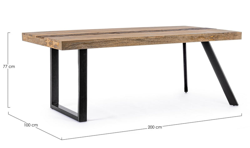 Table de repas en bois et pied métal, 2 dimensions disponibles chez I.D DECO Marseille en retrait boutique et en livraison à domicile partout en France