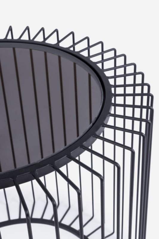 table appoint kiren black metal verre
