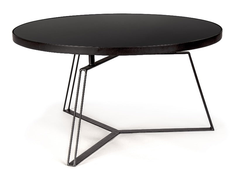 Table Basse Noire Verre/Métal