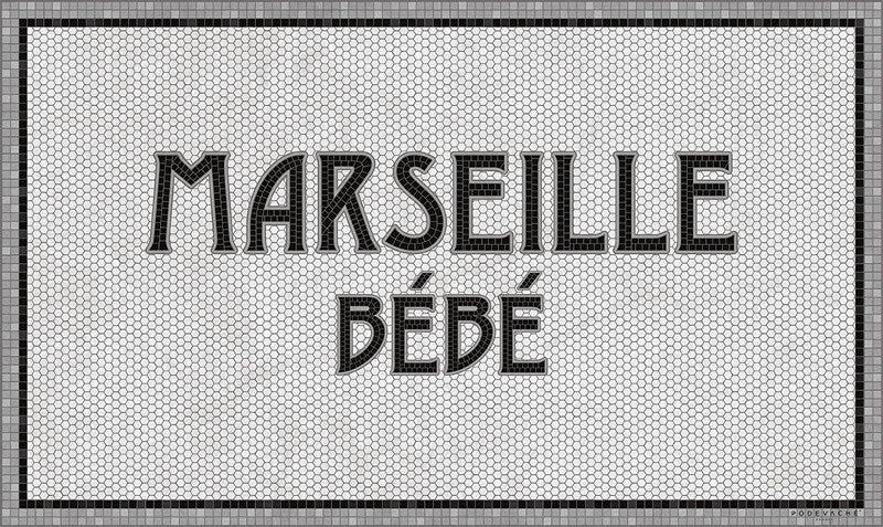 Set de table vinyle 33x45 cm Marseille bébé blanc, fabrication française de la marque Pôdevache, disponible chez I.D DECO Marseille